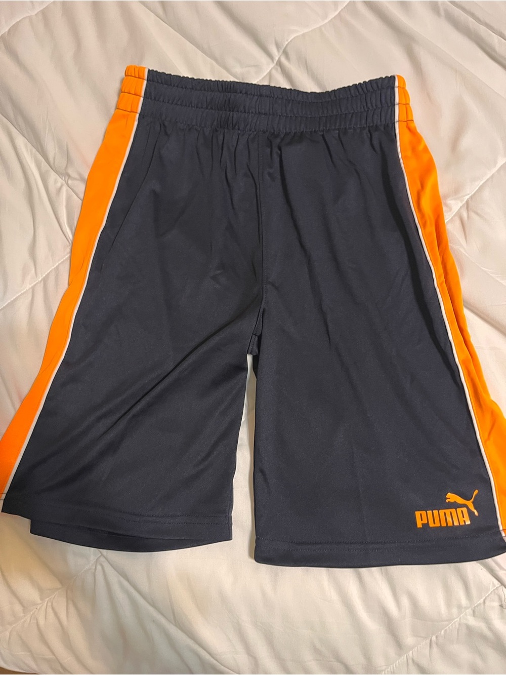 Youth boy’s Puma Navy and Orange Boys' Athletic Shorts